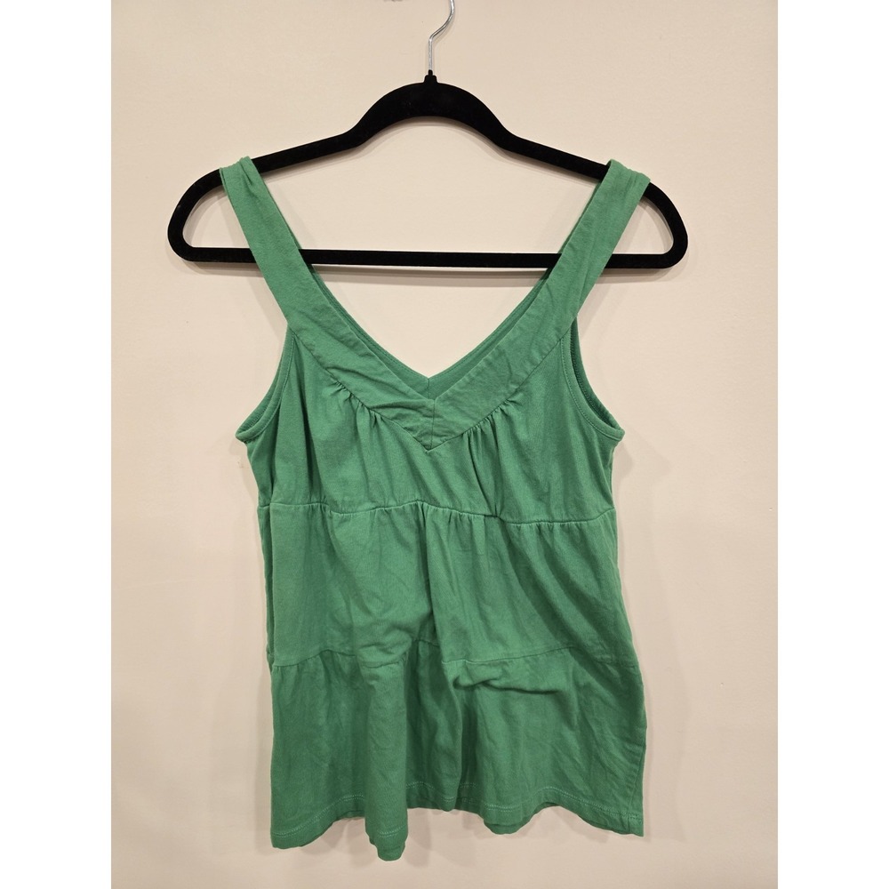 Vtg Maurices Babydoll Top Womens L Green Tank Y2K Grunge Indie Preppy Tiered